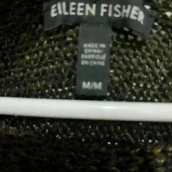 Eileen Fisher Brown Organic Linen Knitted Cold Shld Size medium metallic - Picture 3 of 5